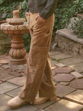 Hem & Thread Corduroy Straight Leg Pants Size Large
